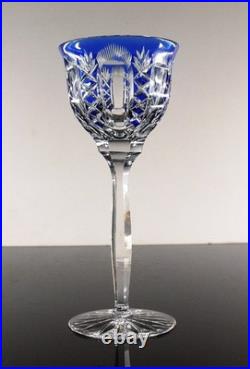 Art Deco 1 Verre Vin Roemer Cristal Couleur Bleu Taille Theresienthal Baccarat