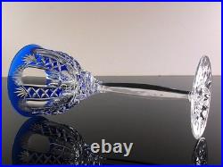 Art Deco 1 Verre Vin Roemer Cristal Couleur Bleu Taille Theresienthal Baccarat