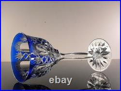Art Deco 1 Verre Vin Roemer Cristal Couleur Bleu Taille Theresienthal Baccarat