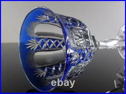 Art Deco 1 Verre Vin Roemer Cristal Couleur Bleu Taille Theresienthal Baccarat