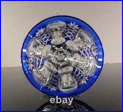 Art Deco 1 Verre Vin Roemer Cristal Couleur Bleu Taille Theresienthal Baccarat