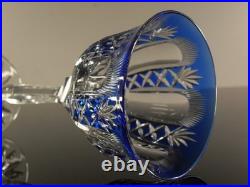 Art Deco 1 Verre Vin Roemer Cristal Couleur Bleu Taille Theresienthal Baccarat
