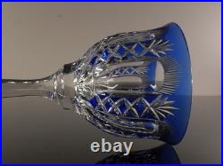 Art Deco 1 Verre Vin Roemer Cristal Couleur Bleu Taille Theresienthal Baccarat