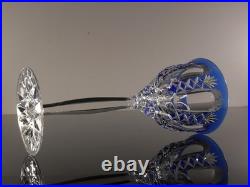 Art Deco 1 Verre Vin Roemer Cristal Couleur Bleu Taille Theresienthal Baccarat