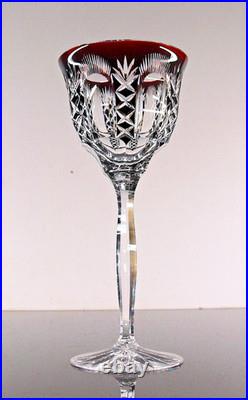 Art Deco 1 Verre Vin Roemer Cristal Couleur Bordo Taille Theresienthal Baccarat
