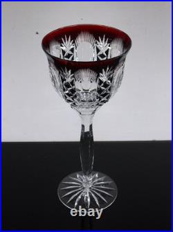 Art Deco 1 Verre Vin Roemer Cristal Couleur Bordo Taille Theresienthal Baccarat