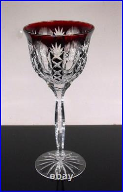 Art Deco 1 Verre Vin Roemer Cristal Couleur Bordo Taille Theresienthal Baccarat