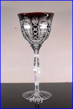 Art Deco 1 Verre Vin Roemer Cristal Couleur Bordo Taille Theresienthal Baccarat