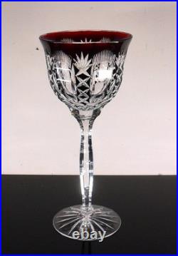 Art Deco 1 Verre Vin Roemer Cristal Couleur Bordo Taille Theresienthal Baccarat