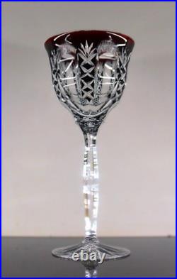 Art Deco 1 Verre Vin Roemer Cristal Couleur Bordo Taille Theresienthal Baccarat