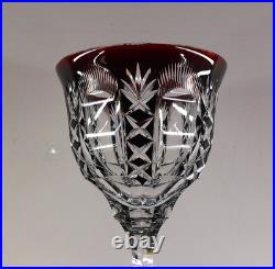 Art Deco 1 Verre Vin Roemer Cristal Couleur Bordo Taille Theresienthal Baccarat