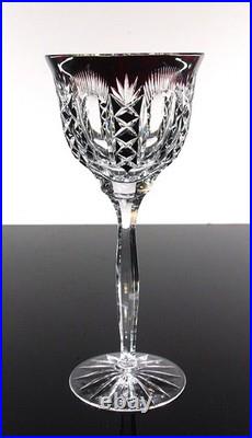 Art Deco 1 Verre Vin Roemer Cristal Couleur Bordo Taille Theresienthal Baccarat