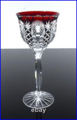 Art Deco 1 Verre Vin Roemer Cristal Couleur Bordo Taille Theresienthal Baccarat