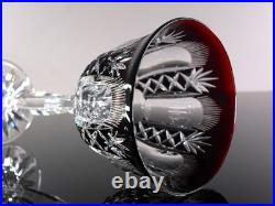 Art Deco 1 Verre Vin Roemer Cristal Couleur Bordo Taille Theresienthal Baccarat