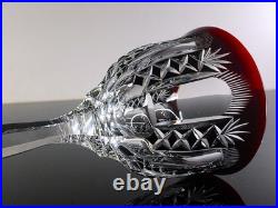 Art Deco 1 Verre Vin Roemer Cristal Couleur Bordo Taille Theresienthal Baccarat
