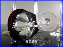 Art Deco 6 Verres Liqueur Cristal Double Couleurs Taille Malmaison Baccarat