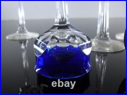 Art Deco 6 Verres Liqueur Cristal Double Couleurs Taille Malmaison Baccarat