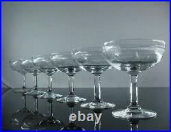 Art Deco Anciennes 6 Coupes A Champagne En Cristal Grave Degage Acide Baccarat