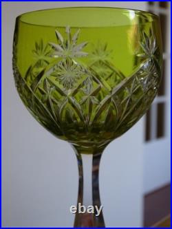 BACCARAT 1 VERRE A VIN DU RHIN ROEMER CRISTAL COULEUR MOUSSE S. 1139 ht 19,5 cm