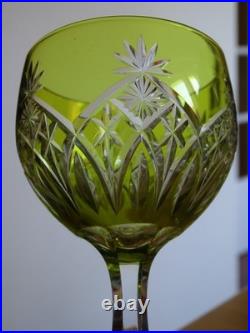 BACCARAT 1 VERRE A VIN DU RHIN ROEMER CRISTAL COULEUR MOUSSE S. 1139 ht 19,5 cm