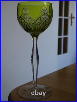 BACCARAT 1 VERRE A VIN DU RHIN ROEMER CRISTAL COULEUR MOUSSE S. 1139 ht 19,5 cm