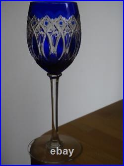 BACCARAT 1 VERRE VIN DU RHIN ROEMER CRISTAL DOUBLER COLORER fantaisie 17,5 BLEU BACCARAT 1 VERRE VIN DU RHIN ROEMER CRISTAL DOUBLER COLORER fantaisie 17,5 BLEU