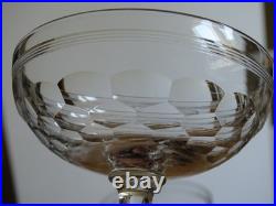 BACCARAT 4 ANCIENNES COUPES A CHAMPAGNE CRISTAL DECOR CHAUNY circa 1920