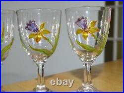 BACCARAT 4 VERRES A LIQUEUR CRISTAL FLEURS EMAILLE CIRCA 1900 ht 7,5 cm BACCARAT 4 VERRES A LIQUEUR CRISTAL FLEURS EMAILLE CIRCA 1900 ht 7,5 cm