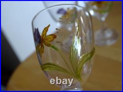 BACCARAT 4 VERRES A LIQUEUR CRISTAL FLEURS EMAILLE CIRCA 1900 ht 7,5 cm BACCARAT 4 VERRES A LIQUEUR CRISTAL FLEURS EMAILLE CIRCA 1900 ht 7,5 cm