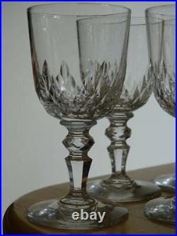 BACCARAT 5 ANCIENS VERRES A APERITIF CRISTAL JEUX D'ORGUES BISEAUX 10,5 cm 1920