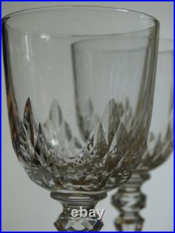 BACCARAT 5 ANCIENS VERRES A APERITIF CRISTAL JEUX D'ORGUES BISEAUX 10,5 cm 1920