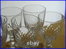 BACCARAT 5 ANCIENS VERRES A APERITIF CRISTAL JEUX D'ORGUES BISEAUX 10,5 cm 1920
