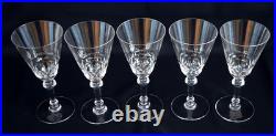 BACCARAT 5 Verres à Eau Ecailles et Palmettes Cristal Taillé 1916