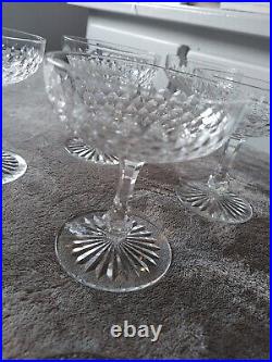 BACCARAT 5 coupes de champagne anciennes modèle écaille cristal rares sublimes
