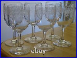BACCARAT 6 ANCIENS VERRES APERITIF CRISTAL MODELE SEVIGNE ht 11 cm EPOQUE 1920