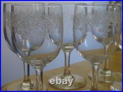 BACCARAT 6 ANCIENS VERRES APERITIF CRISTAL MODELE SEVIGNE ht 11 cm EPOQUE 1920