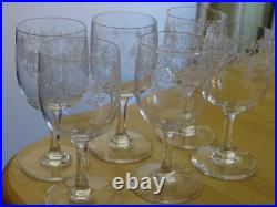 BACCARAT 6 ANCIENS VERRES APERITIF CRISTAL MODELE SEVIGNE ht 11 cm EPOQUE 1920