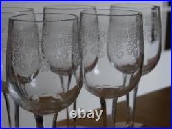 BACCARAT 6 ANCIENS VERRES A APERITIF CRISTAL MOD 8403 POMPADOUR 1920 ht 12 cm
