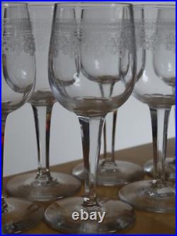 BACCARAT 6 ANCIENS VERRES A APERITIF CRISTAL MOD 8403 POMPADOUR 1920 ht 12 cm
