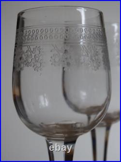 BACCARAT 6 ANCIENS VERRES A APERITIF CRISTAL MOD 8403 POMPADOUR 1920 ht 12 cm