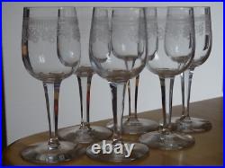 BACCARAT 6 ANCIENS VERRES A APERITIF CRISTAL MOD 8403 POMPADOUR 1920 ht 12 cm