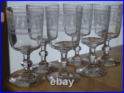BACCARAT 6 ANCIENS VERRES A APERITIF PORTO CRISTAL MODELE CHANEL 3458 ht 9 cm