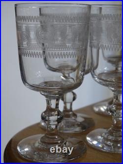 BACCARAT 6 ANCIENS VERRES A APERITIF PORTO CRISTAL MODELE CHANEL 3458 ht 9 cm