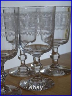 BACCARAT 6 ANCIENS VERRES A APERITIF PORTO CRISTAL MODELE CHANEL 3458 ht 9 cm