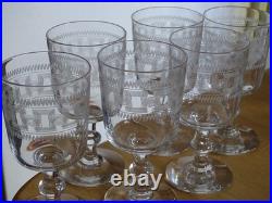 BACCARAT 6 ANCIENS VERRES A APERITIF PORTO CRISTAL MODELE CHANEL 3458 ht 9 cm