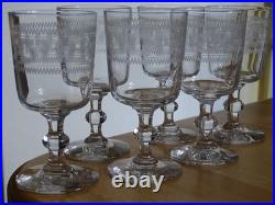 BACCARAT 6 ANCIENS VERRES A APERITIF PORTO CRISTAL MODELE CHANEL 3458 ht 9 cm