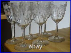 BACCARAT 6 ANCIENS VERRES A EAU EN CRISTAL MODELE MOLIERE ht 16,8 cm