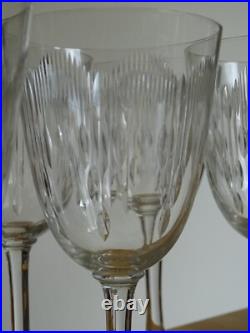 BACCARAT 6 ANCIENS VERRES A EAU EN CRISTAL MODELE MOLIERE ht 16,8 cm