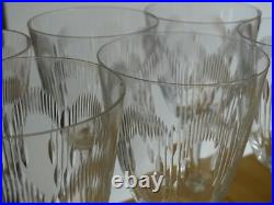 BACCARAT 6 ANCIENS VERRES A EAU EN CRISTAL MODELE MOLIERE ht 16,8 cm