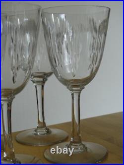 BACCARAT 6 ANCIENS VERRES A EAU EN CRISTAL MODELE MOLIERE ht 16,8 cm